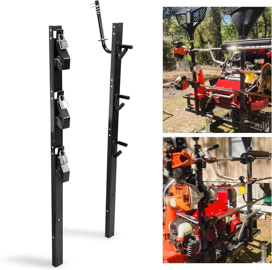 Lockable Trimmer Rack for Landscape Trucks and Trailers