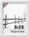 White 8x28 Picture Frame 0.75 in Wide - Ready to Hang