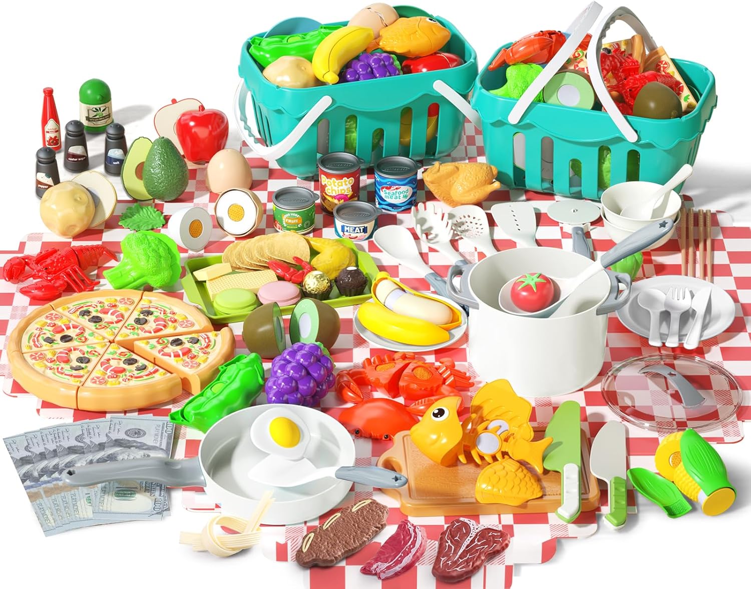 150Pcs Kitchen Playset for Toddlers by JOKERKING - Fun Cooking