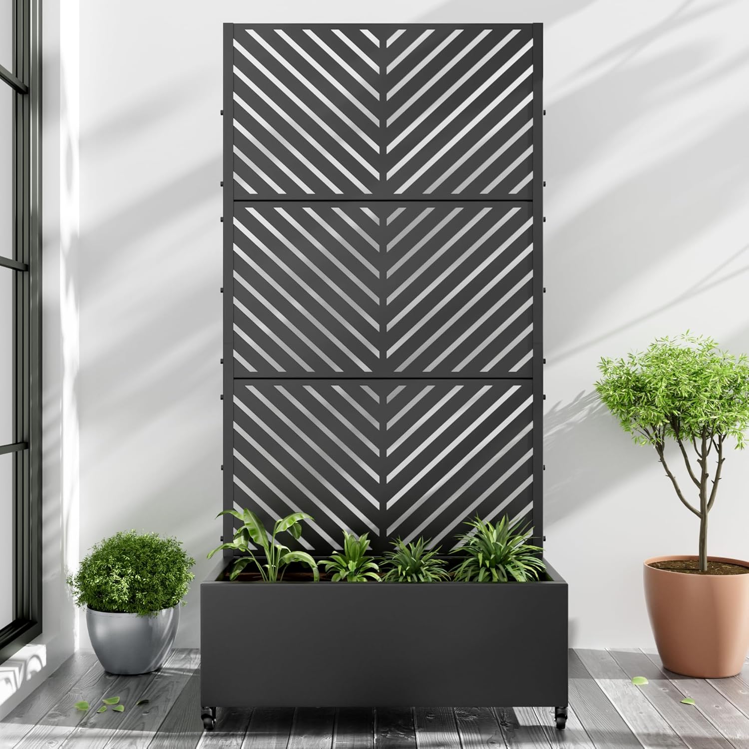 Casaphoria Metal Raised Garden Bed with Trellis for Climbing Plants