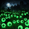 BrizLabs 8 Pack 48 LED Halloween Solar Eyeball Pathway Lights - Green