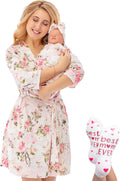 ECO BABY Mommy and Me Robe and Swaddle Set - Luxury Maternity Duo