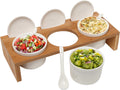 MyGift 10 Piece Cranberry Sauce Serving Dish - Bamboo Tray with 3