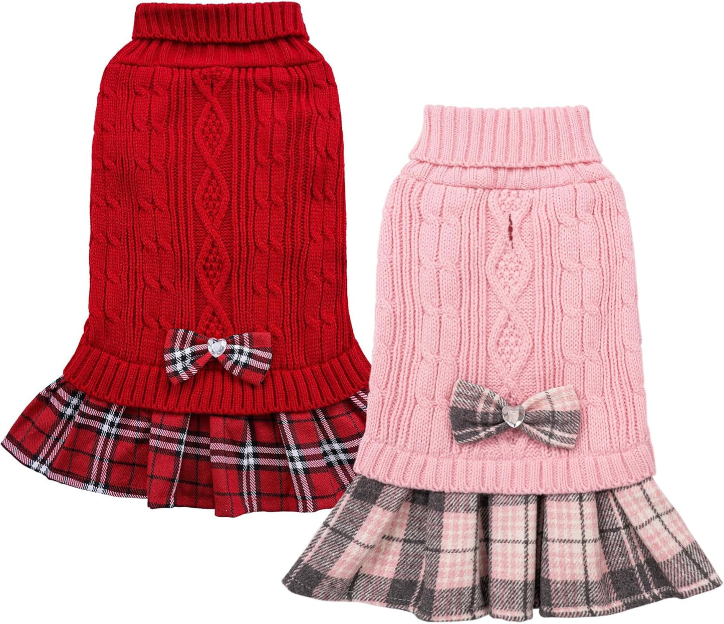 Stylish and Warm WOYYHO Dog Sweater Dress for Small Breeds