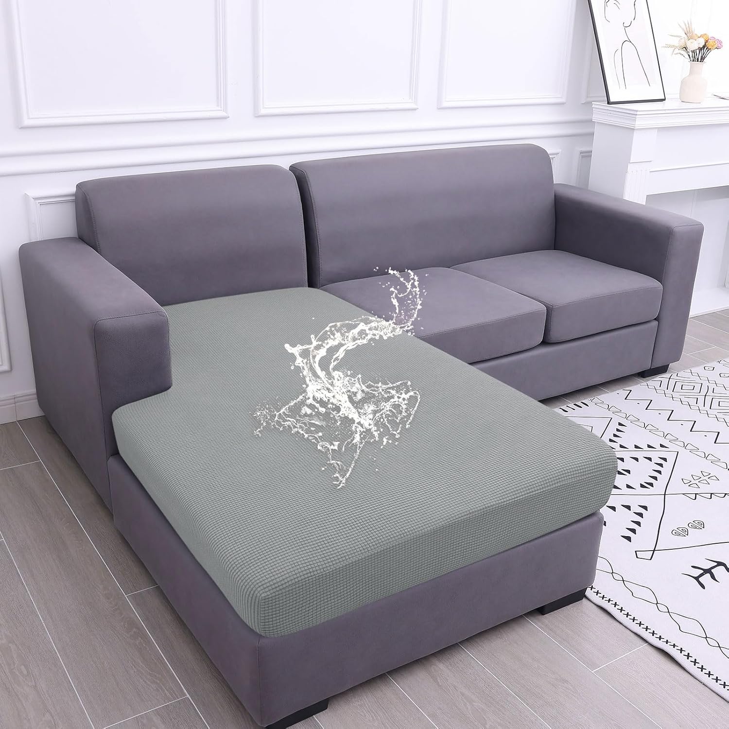 hyha Waterproof Couch Cushion Covers for Sectional Sofas