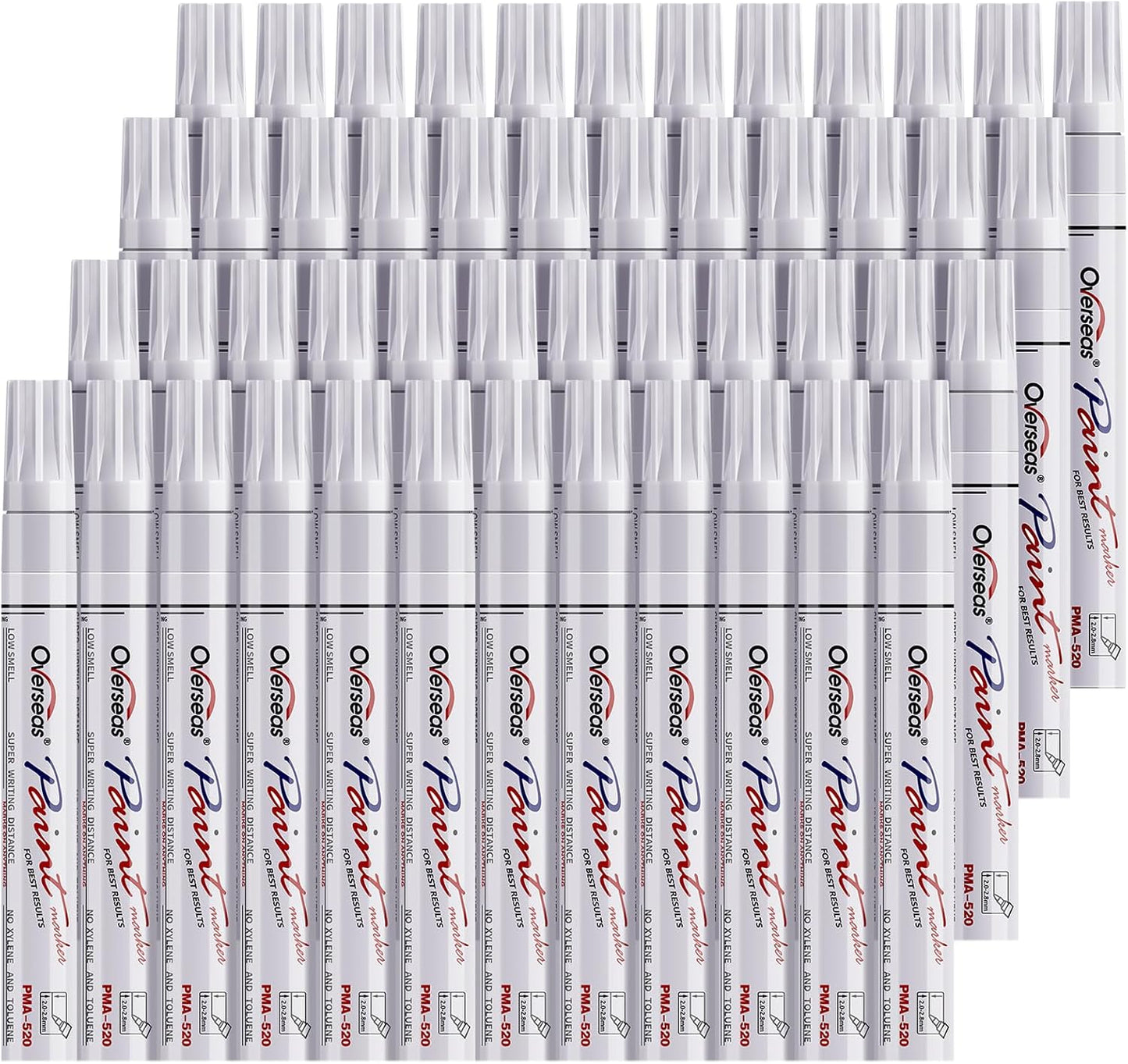 Overseas 48 White Paint Pens Set for All Your Creative Needs