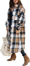 UANEO Women's Plaid Flannel Trench Coat for Stylish Fall Wear