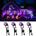 Halloween UV Landscape Spotlights 4 Pack - Purple Blacklight for Yard