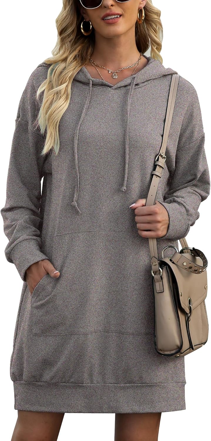 Quenteen Women Hoodies Dress for Casual Fall and Winter Wear