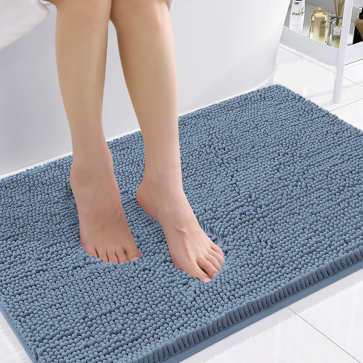 Smiry Luxury Chenille Bathroom Rugs for Soft and Absorbent Comfort