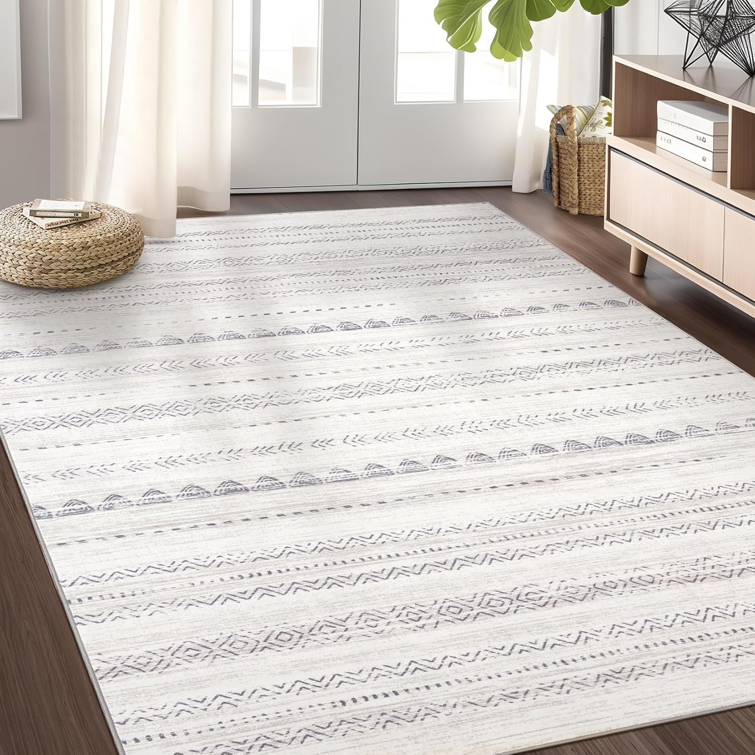 Soft Machine Washable Area Rug for Living Room and Bedroom