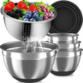 Mixing Bowls with Airtight Lids Set - 4 Stainless Steel Nesting Bowls