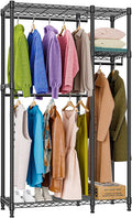 Heavy Duty Rolling Garment Rack 3 Tier Adjustable Closet Organizer