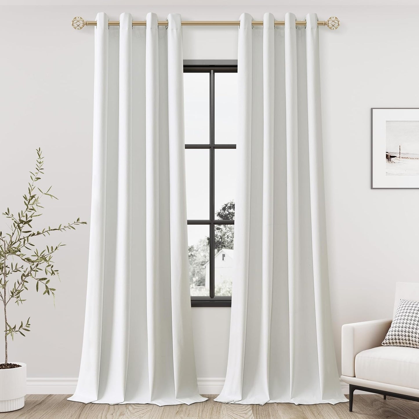 Ivory Linen Blackout Curtains 108 Inches Long for Any Room