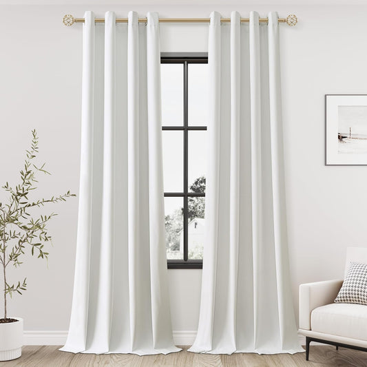 Ivory Linen Blackout Curtains 108 Inches Long for Any Room