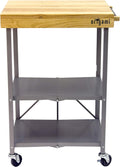 Origami Foldable Kitchen Island Cart - Rolling Storage Table Organizer
