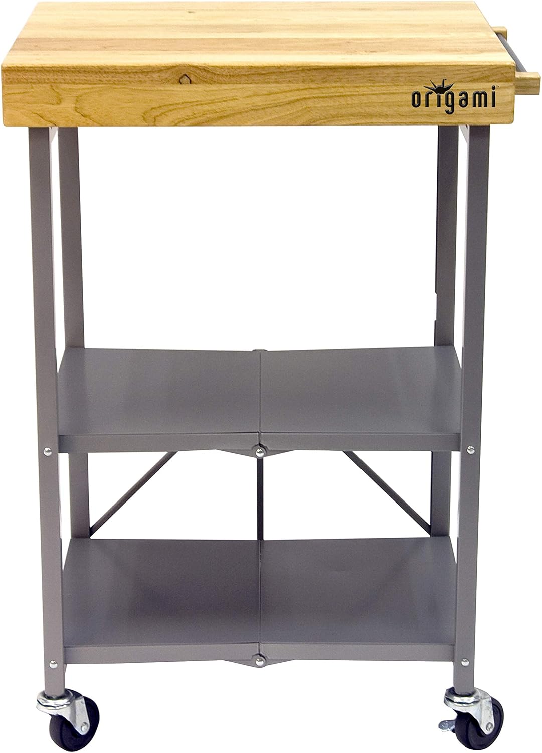 Origami Foldable Kitchen Island Cart: Stylish Rolling Storage