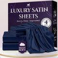 Satin Sheets Full Size 4 Piece Luxury Bed Set - Cooling Comfort