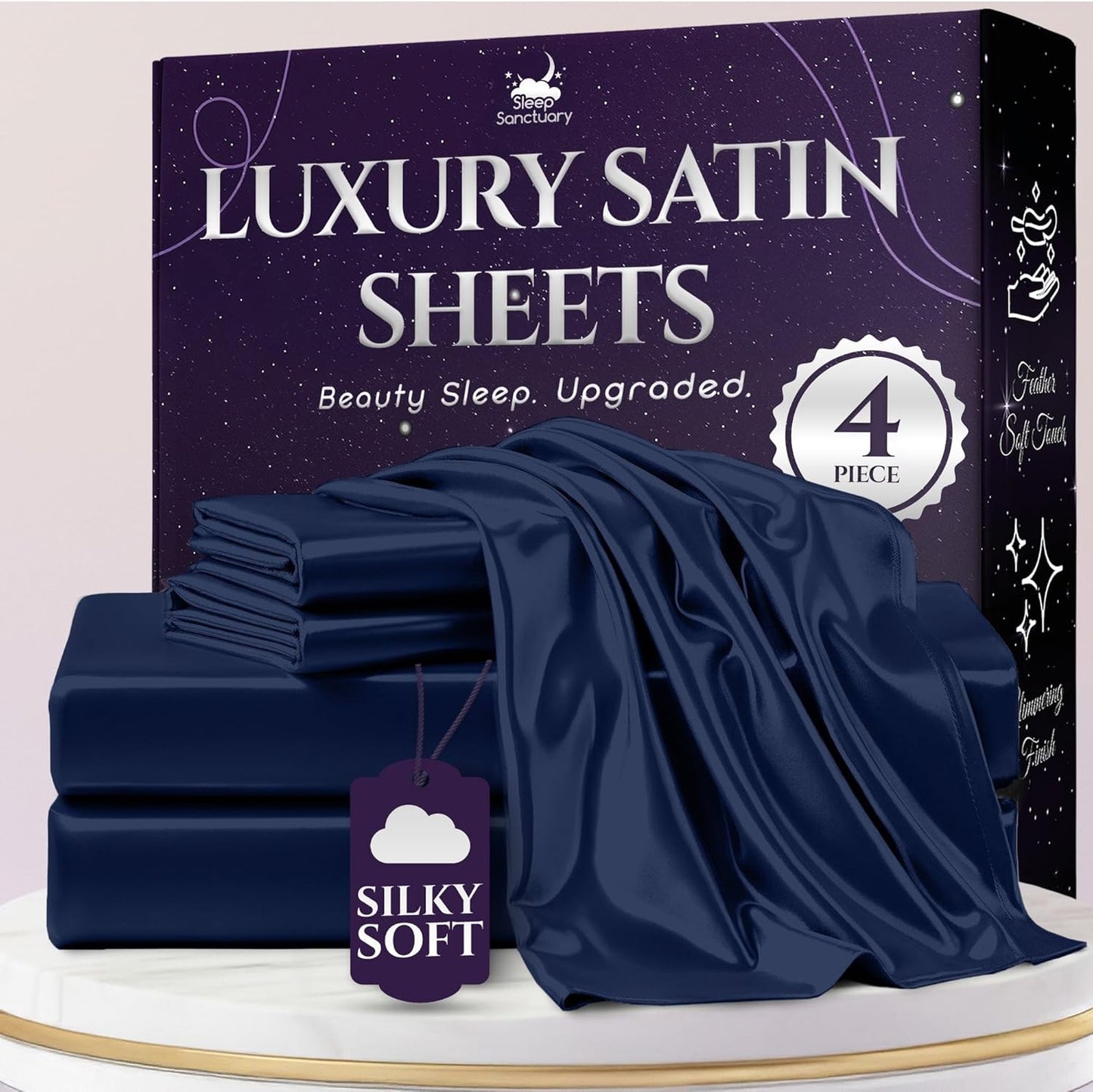 Satin Sheets Full Size Luxury Silky Bed Set for Ultimate Comfort