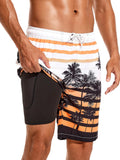 Mens Swim Trunks with Compression Liner 9in Board Shorts - Comfortable