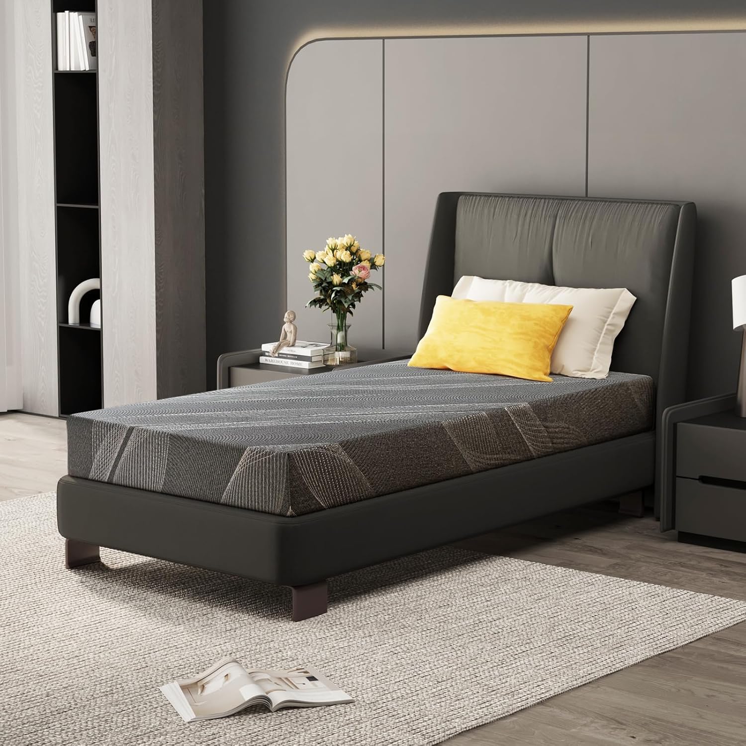 Twin Size Mattress with 6 Inch Gel Memory Foam for Comfort