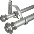 Decopolitan Urn Telescoping Double Drapery Rod Set, 72-144 in