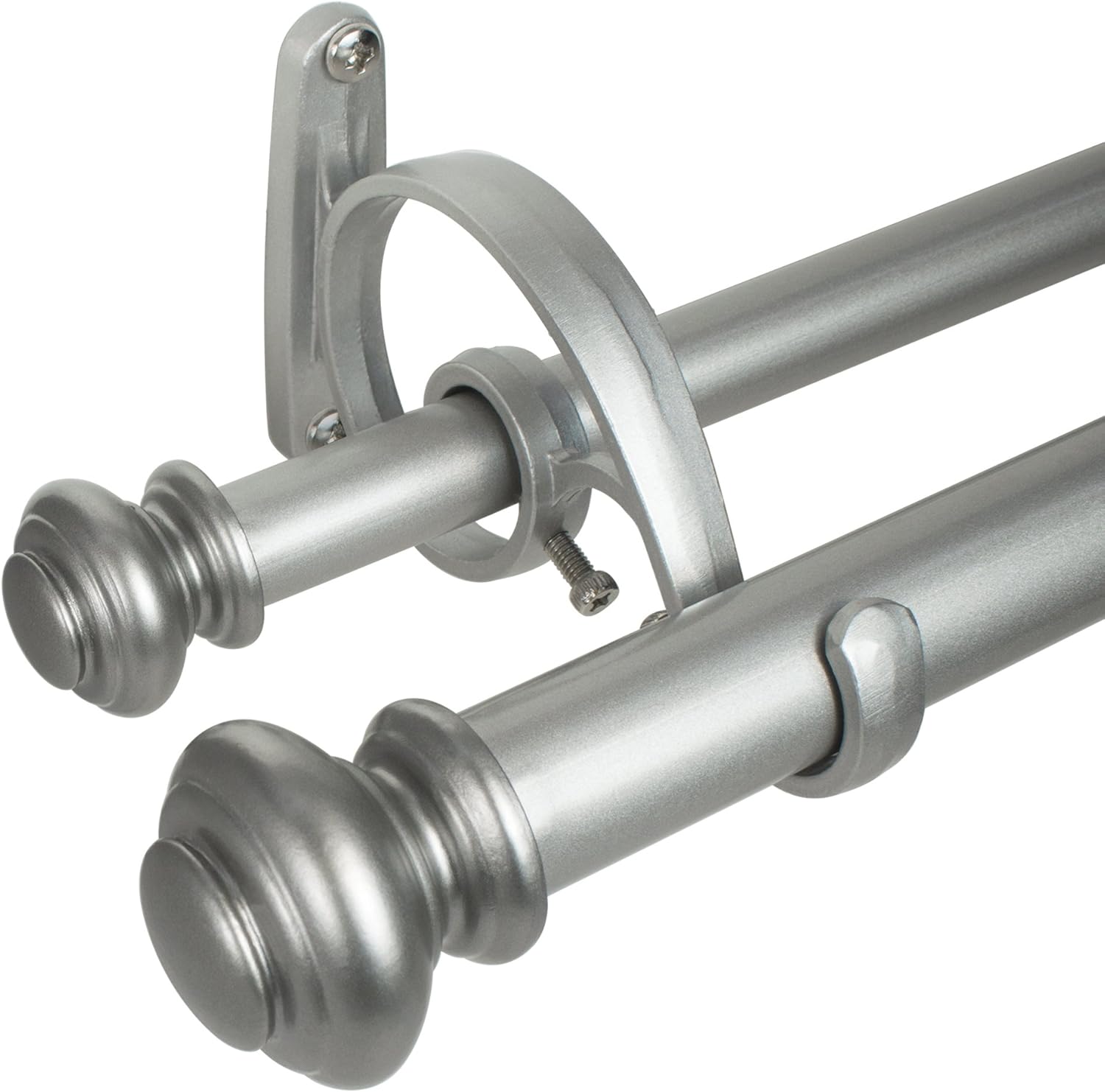Decopolitan Urn Telescoping Double Drapery Rod Set, 72-144 in