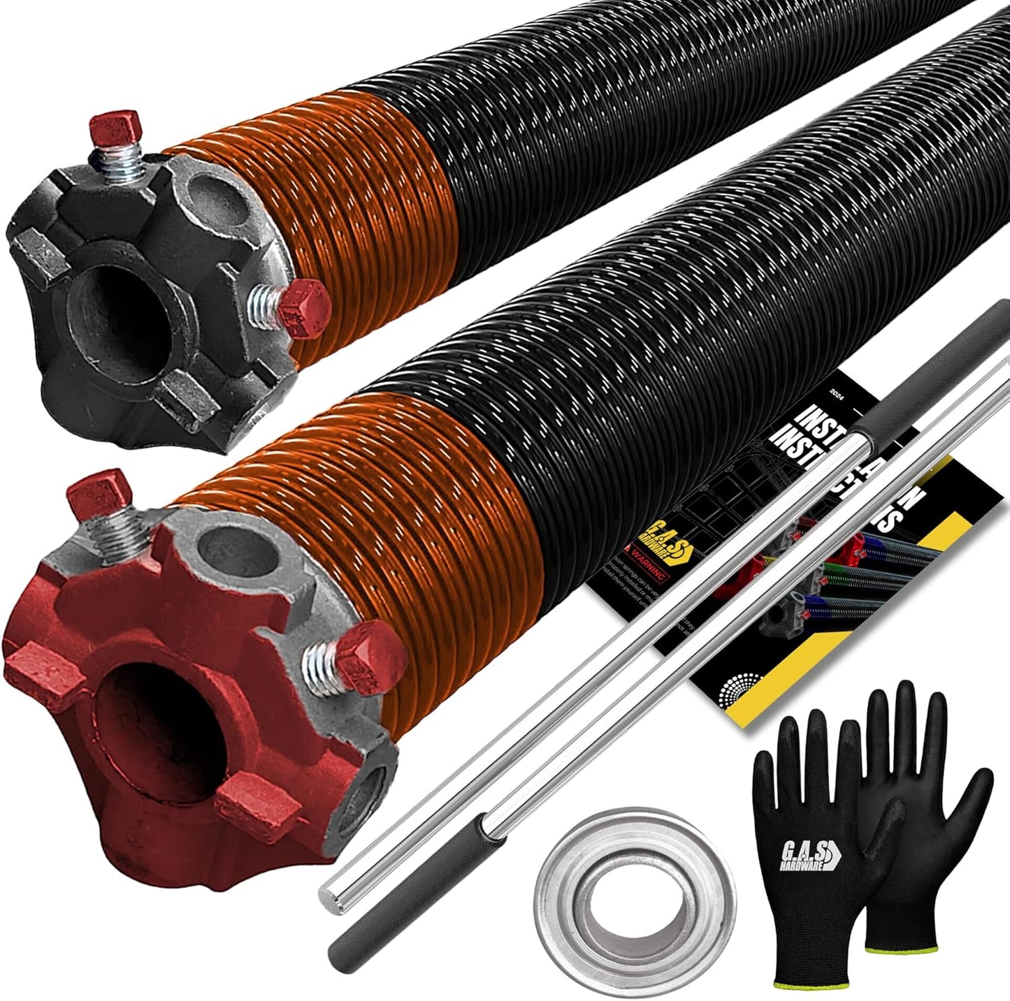 Garage Door Torsion Springs with Steel Bearing and Winding Bars