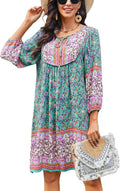 Beautiful Bluetime Women's Boho Floral Summer Dress for Any Occasion