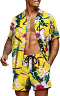 Men's Hawaiian Matching Set Summer Beach 2 Piece Outfits (Style J664)