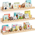 Nursery Book Shelves Set of 3 - Scalloped Floating Shelves for Kids