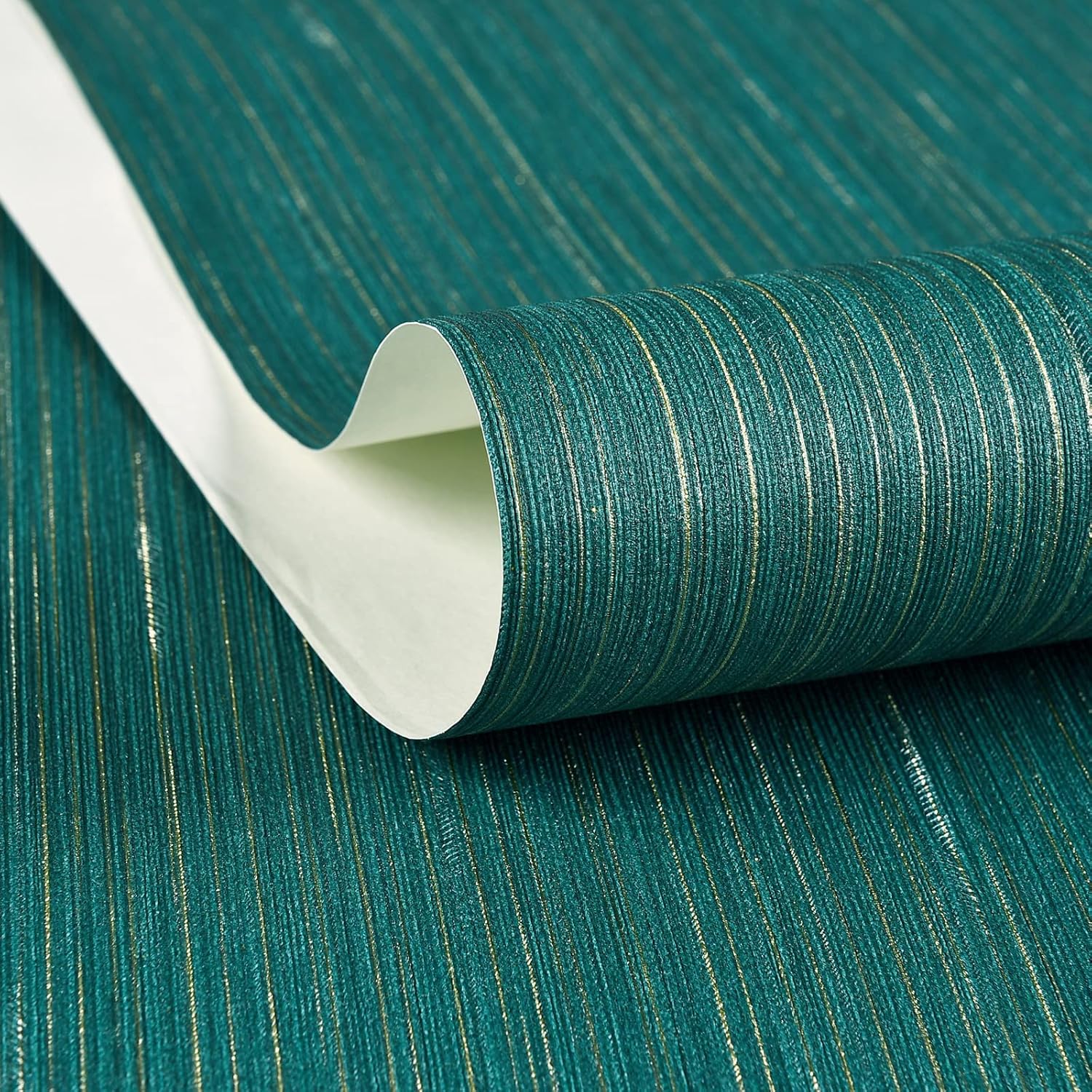 Haimin Grasscloth Wallpaper Peel and Stick Teal Green Design