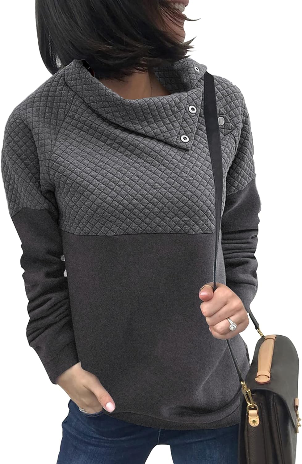 Stylish Lightweight Quilted Sweatshirt for Women - Casual Tops