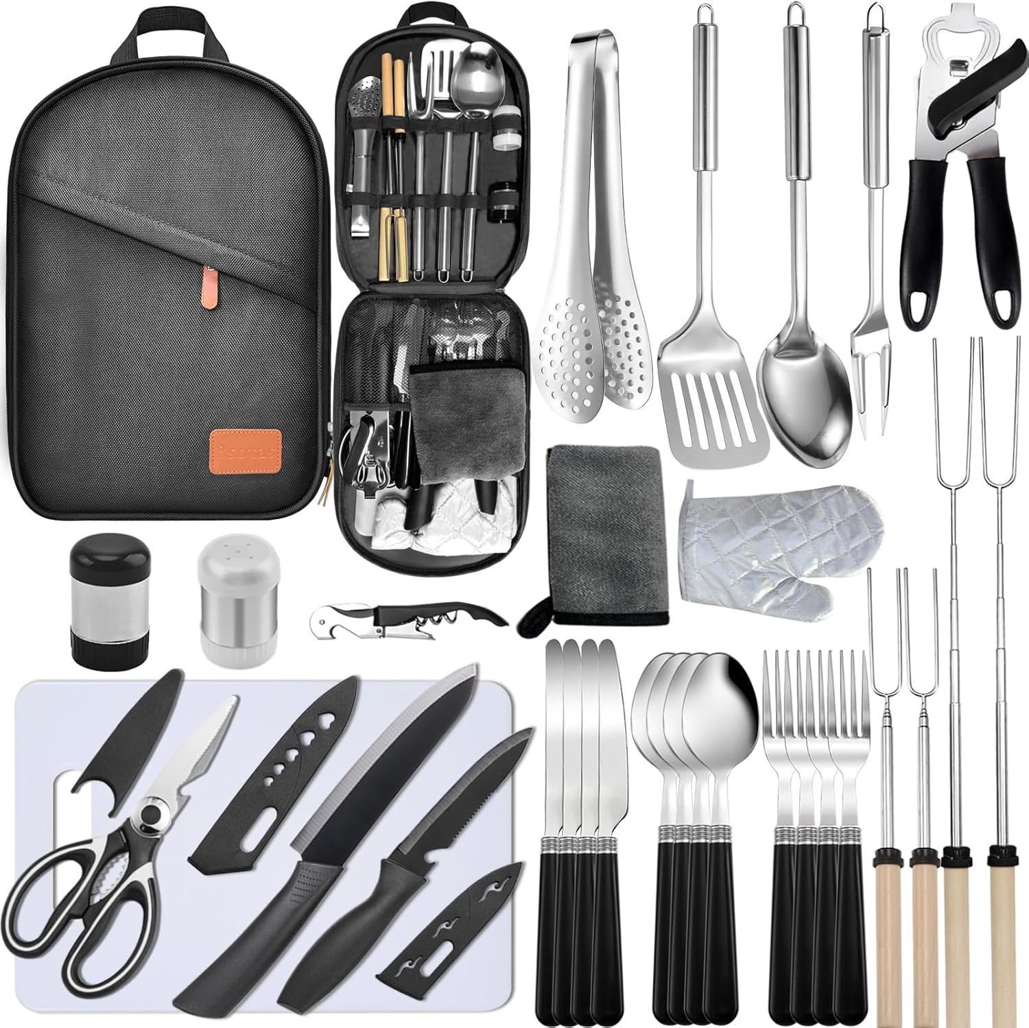 Stainless Steel Camp Cooking Set - Essential Gear for Grilling & Kitchen