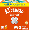 Kleenex Anti-Viral Facial Tissues, 18 Cube Boxes - Classroom Supply