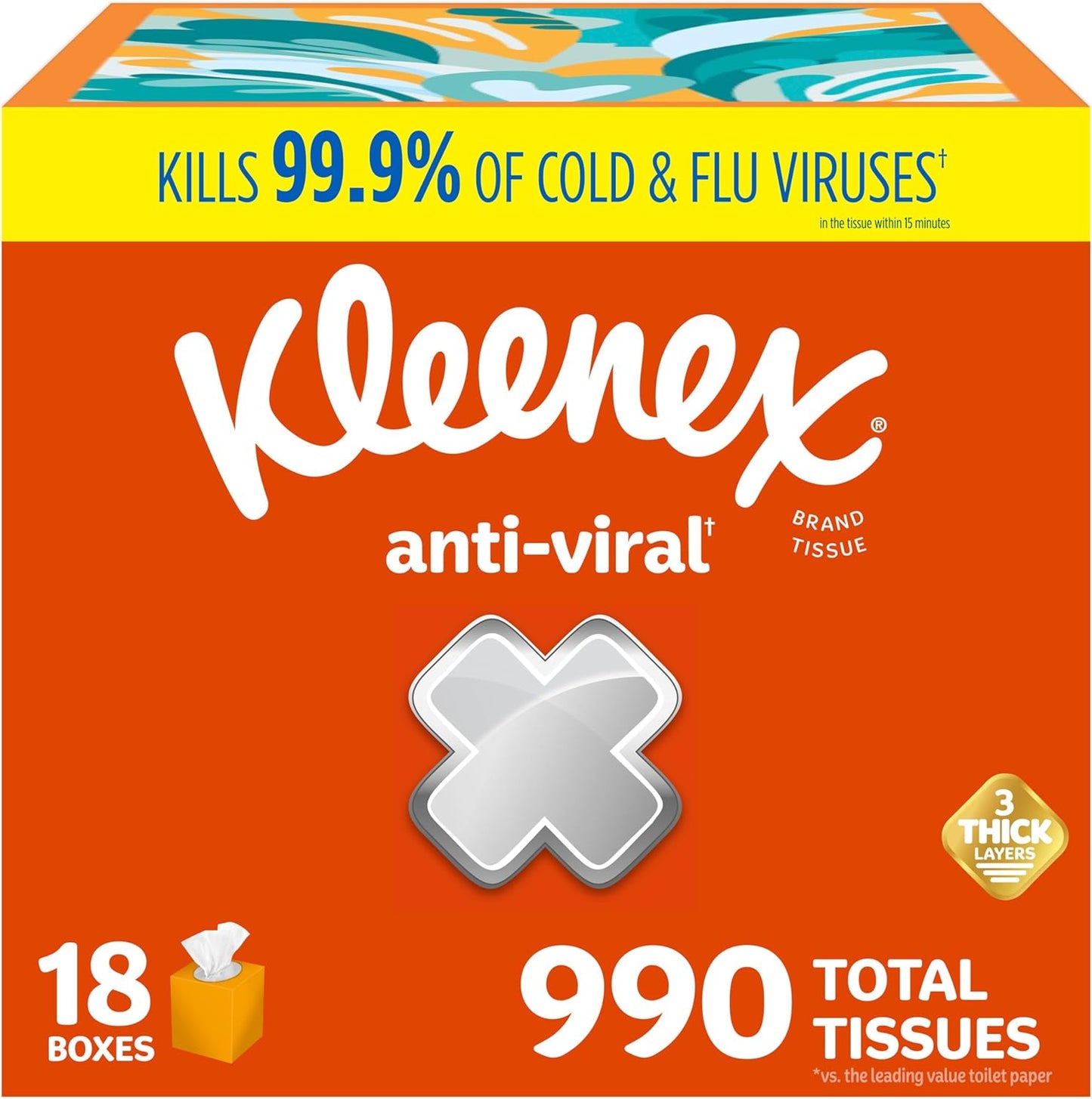 Kleenex Anti-Viral Facial Tissues for Classroom and Office Use