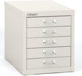 Traffic White 5-Drawer Steel MultiDrawer Cabinet - Chrome Pulls
