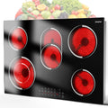 30 Inch Electric Cooktop 8400W 5-Burner Ceramic Built-In - Sleek Fit