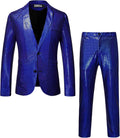 Metallic Shiny Men's Disco Sequin Blazer and Pants Set - Party Ready