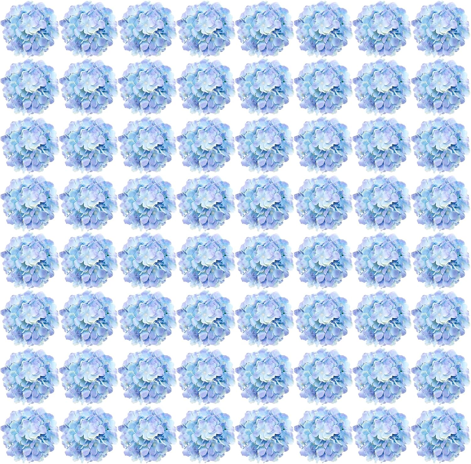 64 PCS Blue Purple Artificial Hydrangea Flowers for Decor