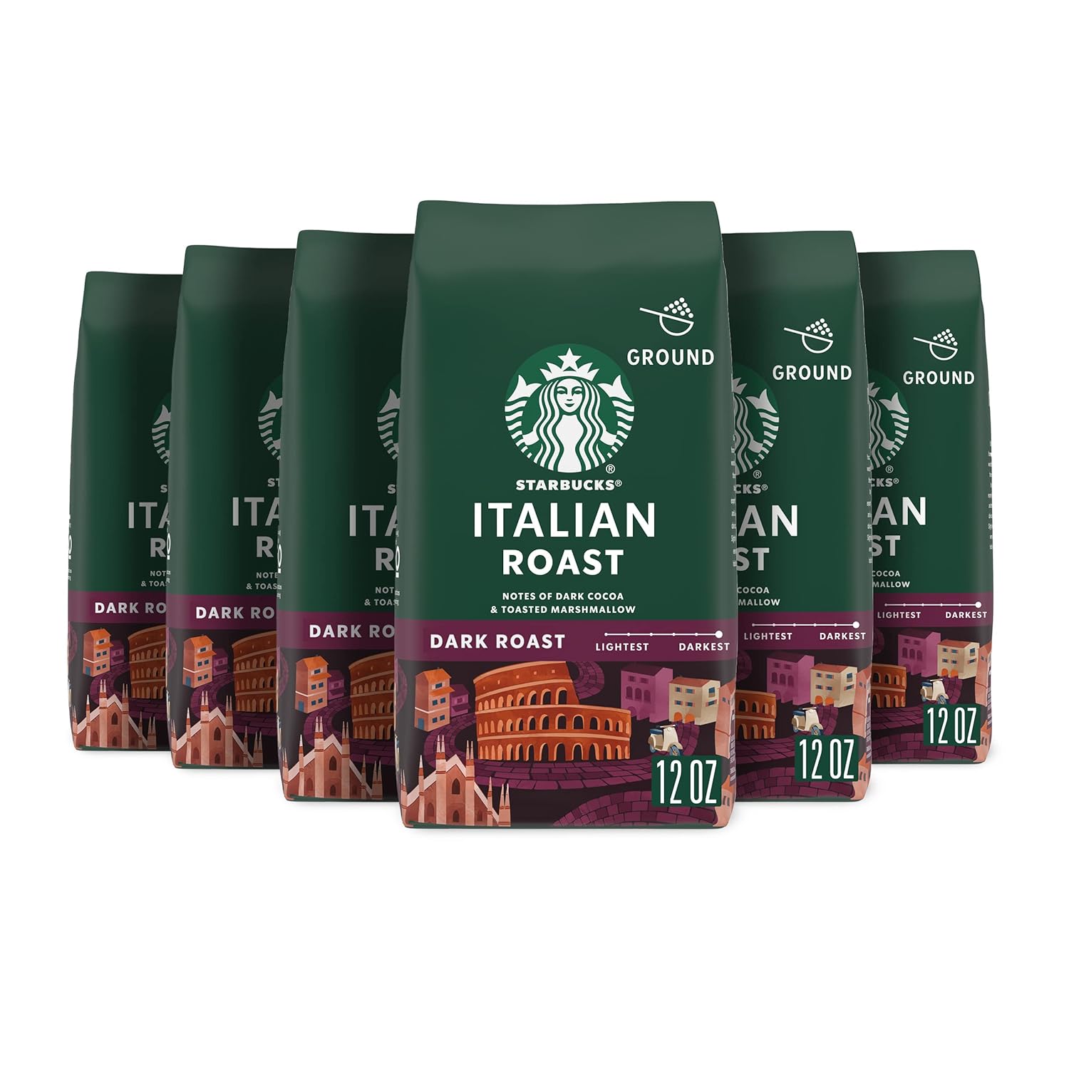 Starbucks Ground Coffee Dark Roast Italian Roast 100% Arabica