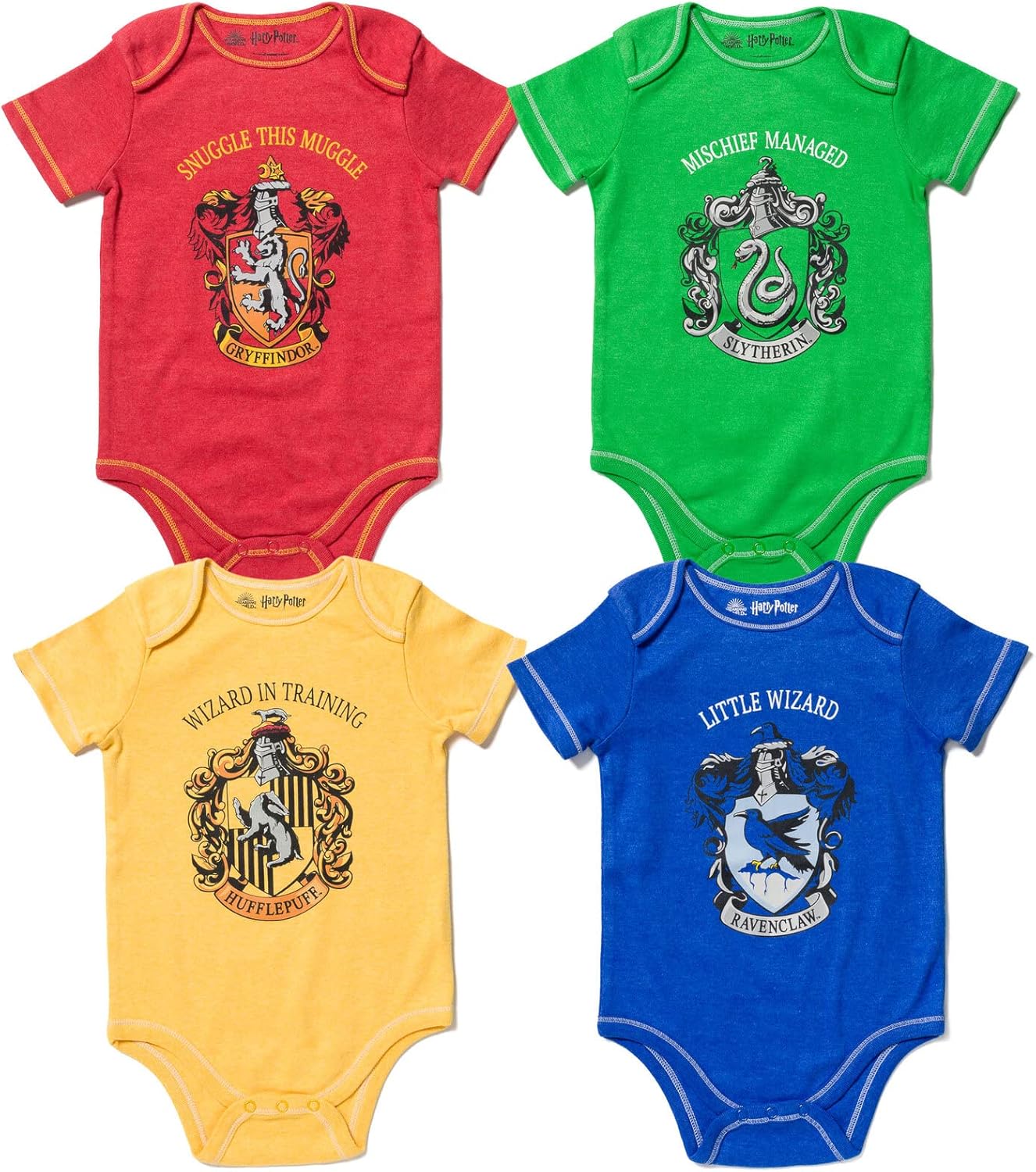 Harry Potter Baby Bodysuits 4 Pack for Newborn to Infant Wear
