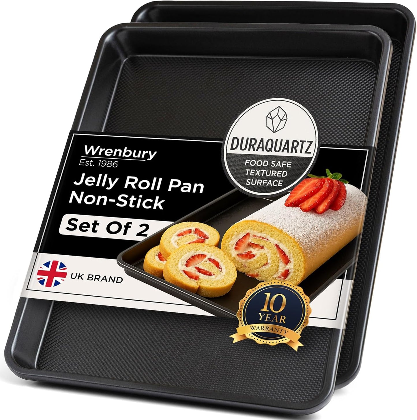Wrenbury Jelly Roll Pan Set of 2 - Perfect for Baking Cookies