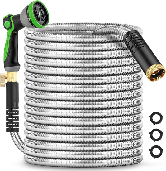 200Ft Metal Garden Hose by Greenleisure: Durable & Flexible