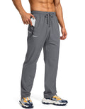 Pudolla Men's Workout Athletic Pants with Zipper Pockets - Stretchy