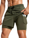 Mens 2 in 1 Athletic Shorts 5in Outer with 7in Liner - Quick Dry