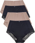 Barbra Lingerie Womens High Waisted Briefs 4 Pack - Tummy Control