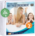 Waterproof Mattress Protector Full Size 2-Pack - Zippered Encasement
