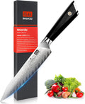 SHAN ZU Damascus Chef Knife 6 in - Super Sharp 67-Layer Utility Knife