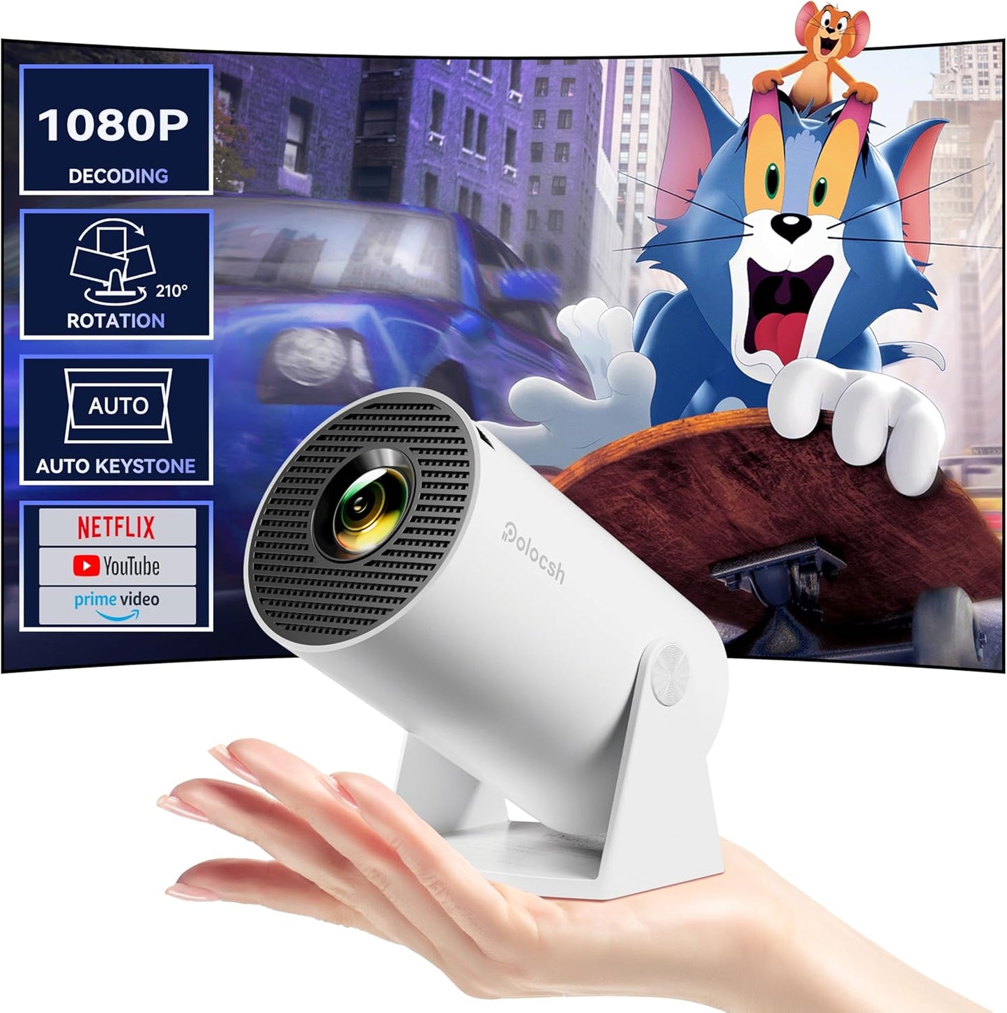 Bluetooth Mini Projector: 1080P Portable Smart Theater